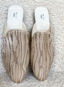 Babouches rayées taupe